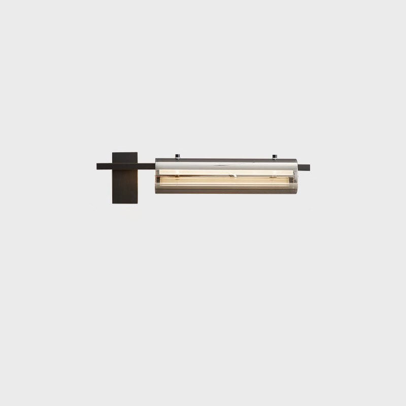 Cylinder Copper Glass Bedroom Wall Lamp