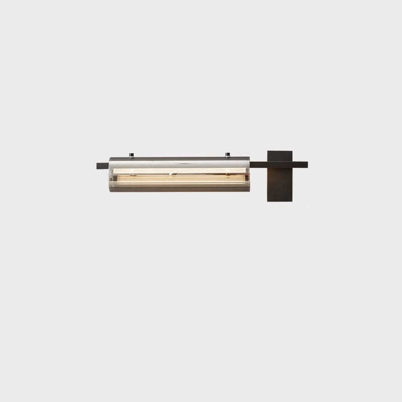 Cylinder Copper Glass Bedroom Wall Lamp