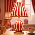 Round Striped Circus Style Table Lamp