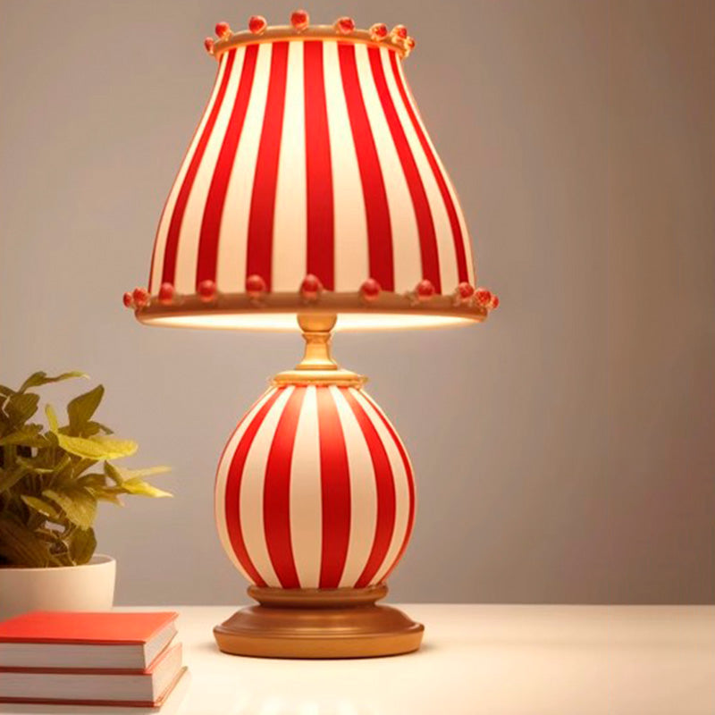 Round Striped Circus Style Table Lamp
