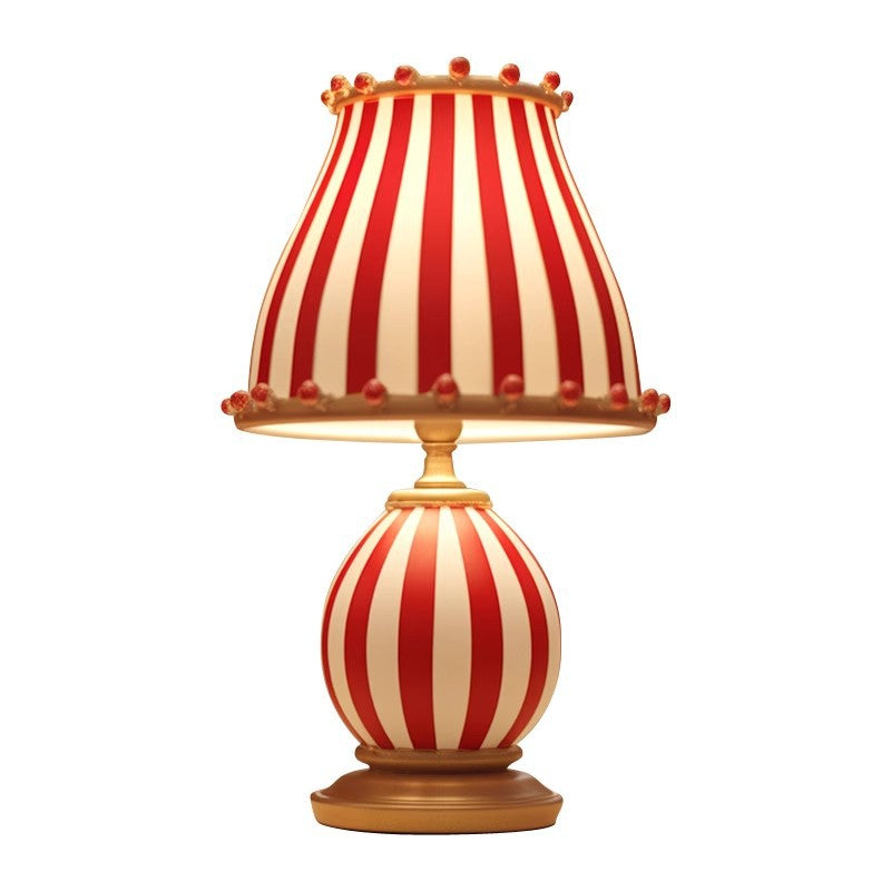 Round Striped Circus Style Table Lamp