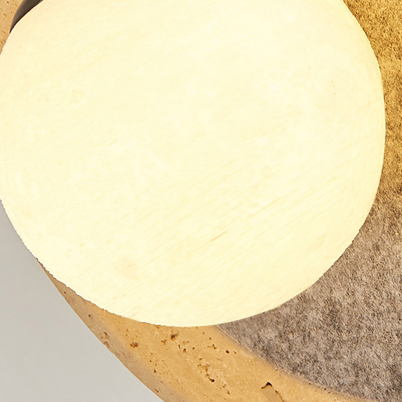 Round Wrought Iron Yellow Wall Lamp