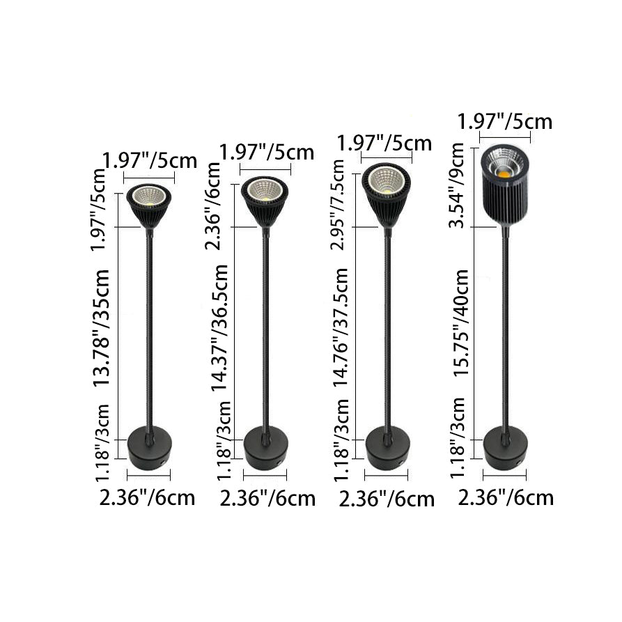 Aluminum Gooseneck Cone Bedside Wall Lamp