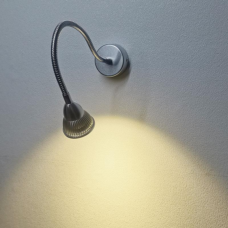 Aluminum Gooseneck Cone Bedside Wall Lamp