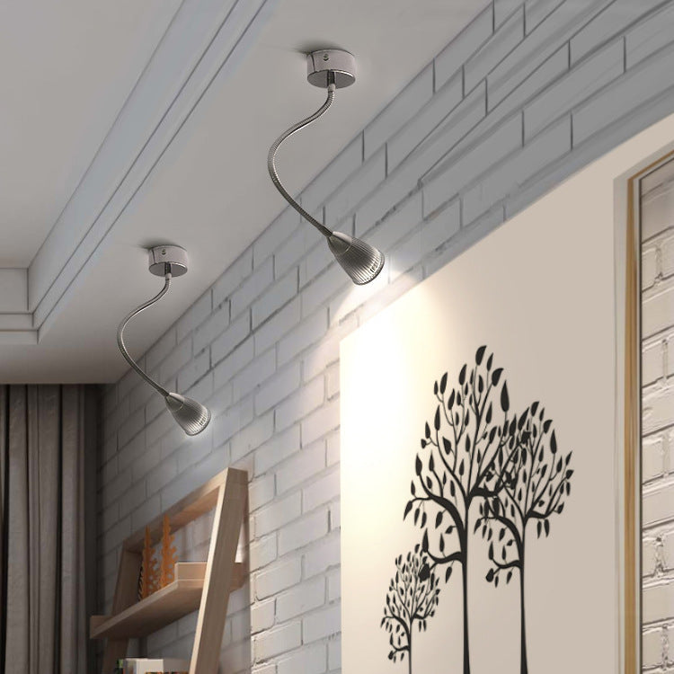 Aluminum Gooseneck Cone Bedside Wall Lamp