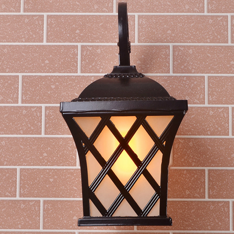 Aluminum Glass Lantern-Style Patio Outdoor Light