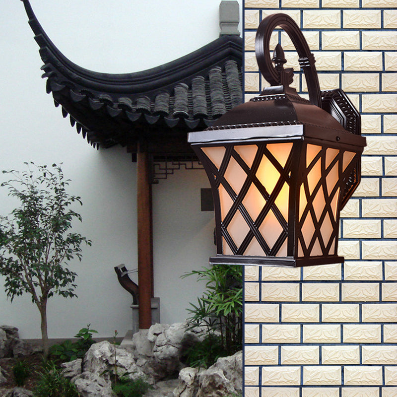 Aluminum Glass Lantern-Style Patio Outdoor Light