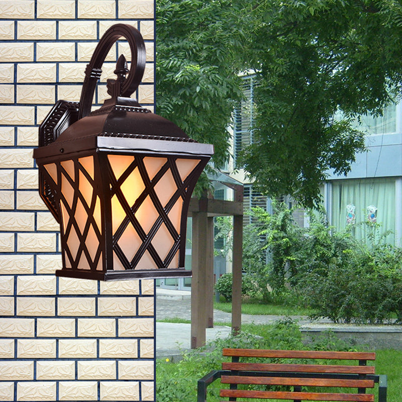 Aluminum Glass Lantern-Style Patio Outdoor Light