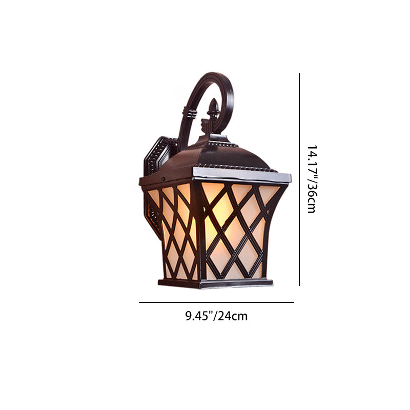 Aluminum Glass Lantern-Style Patio Outdoor Light