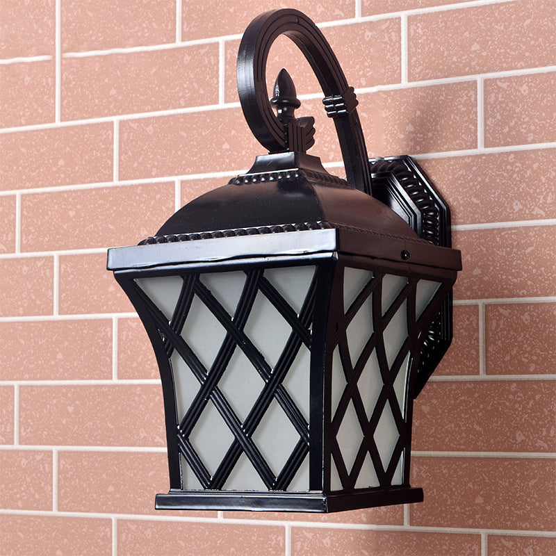 Aluminum Glass Lantern-Style Patio Outdoor Light
