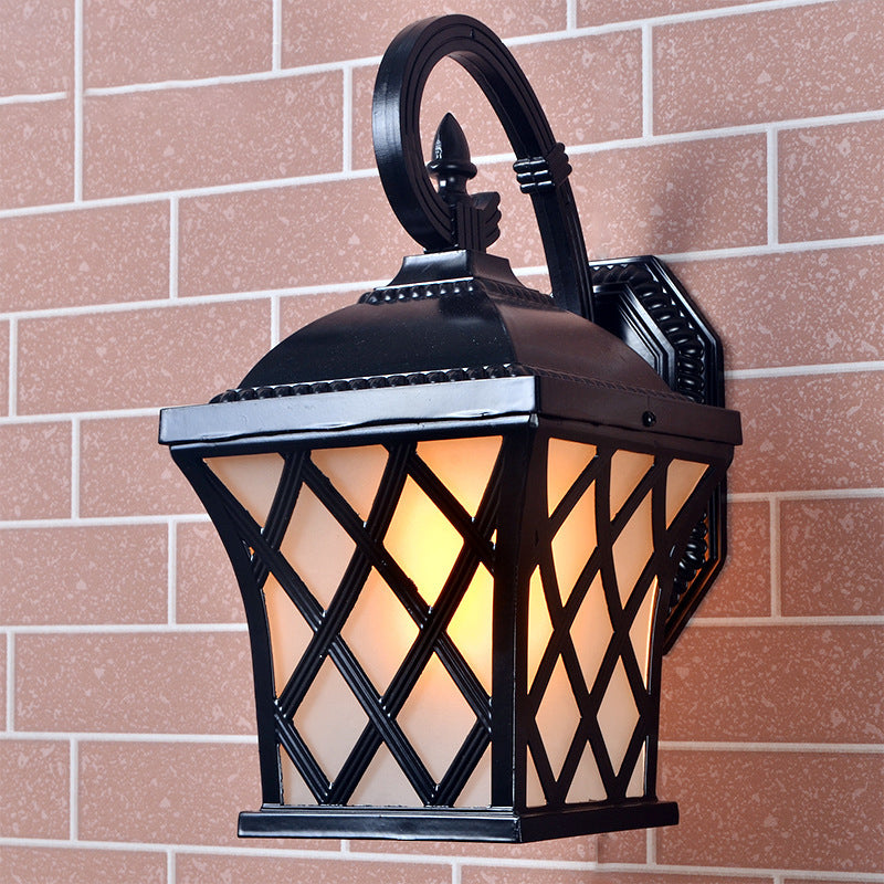 Aluminum Glass Lantern-Style Patio Outdoor Light