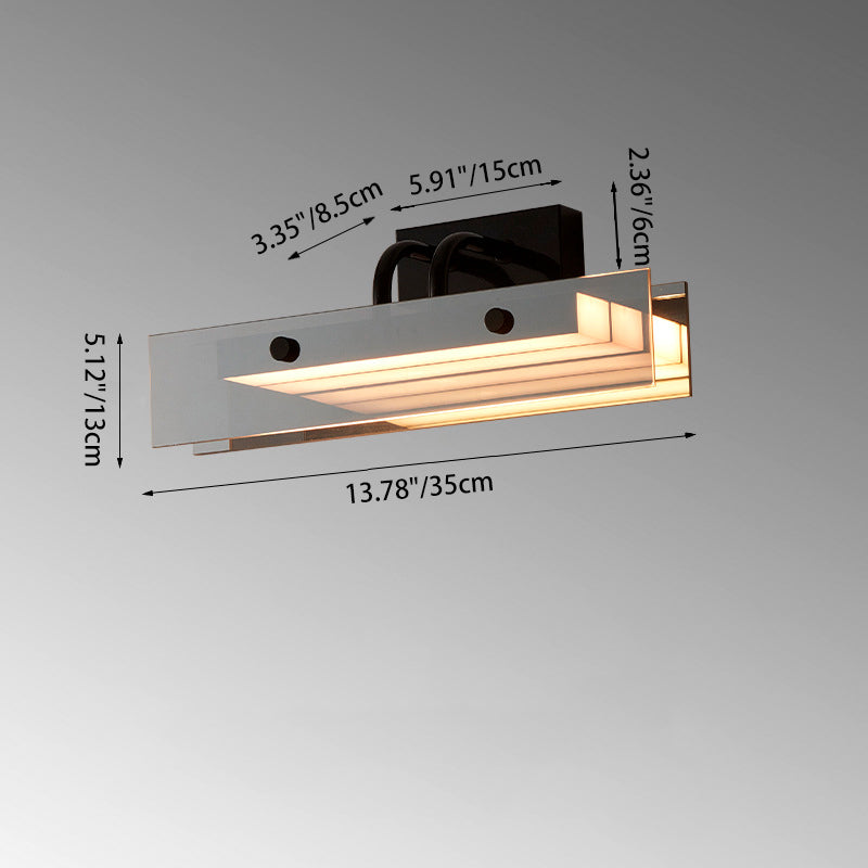 Rectangular Acrylic Aluminum Iron Wall Lamp