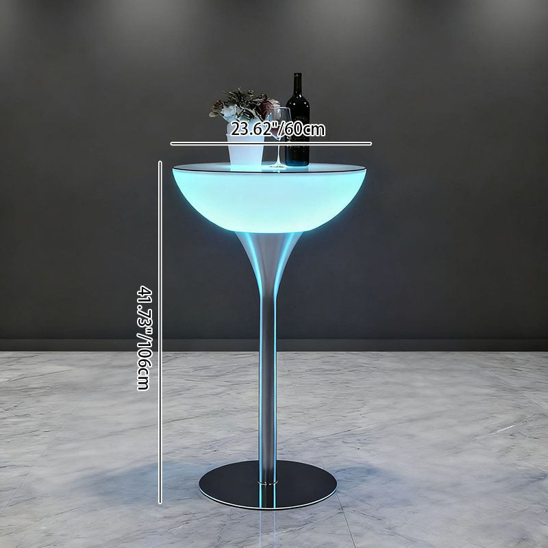Round Tempered Glass PE Floor Lamp
