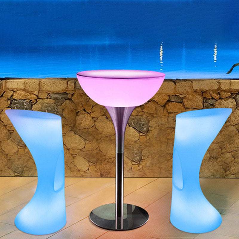 Round Tempered Glass PE Floor Lamp