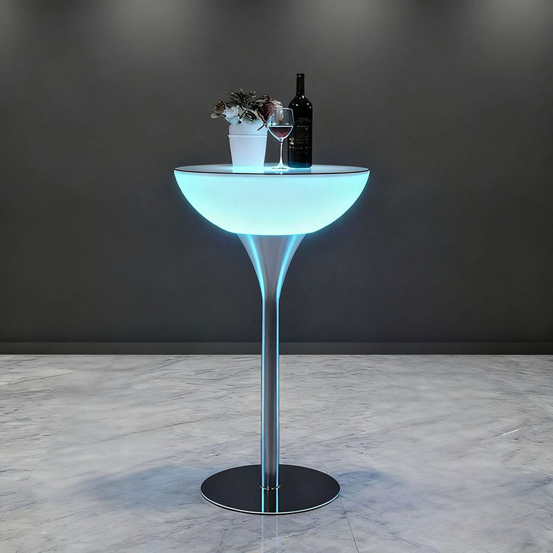 Round Tempered Glass PE Floor Lamp
