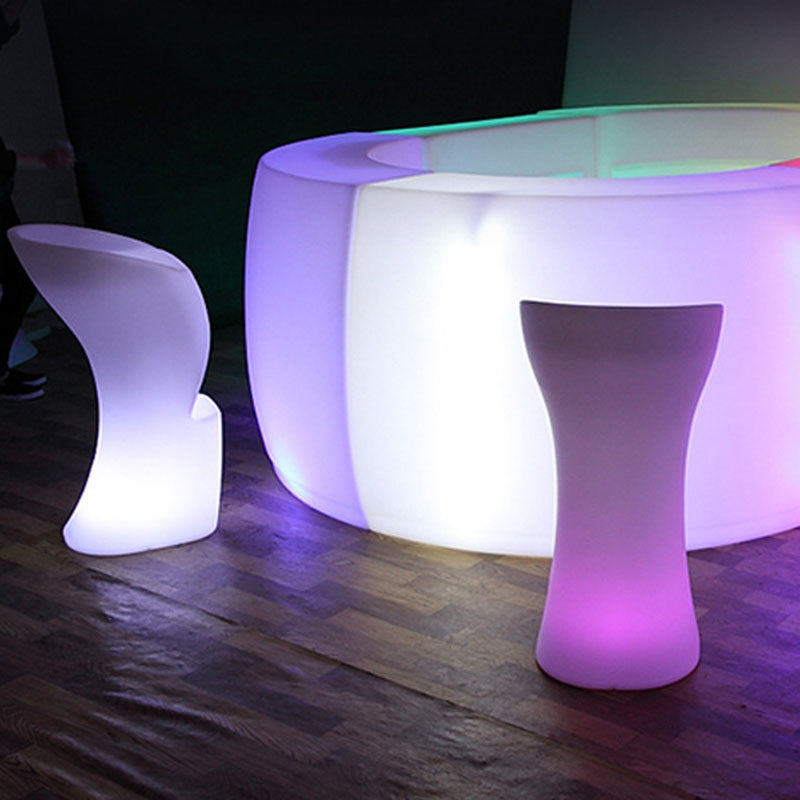 Round Tempered Glass PE Floor Lamp