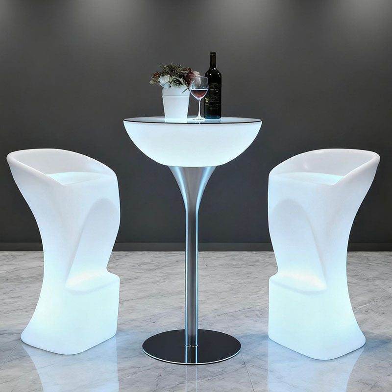 Round Tempered Glass PE Floor Lamp