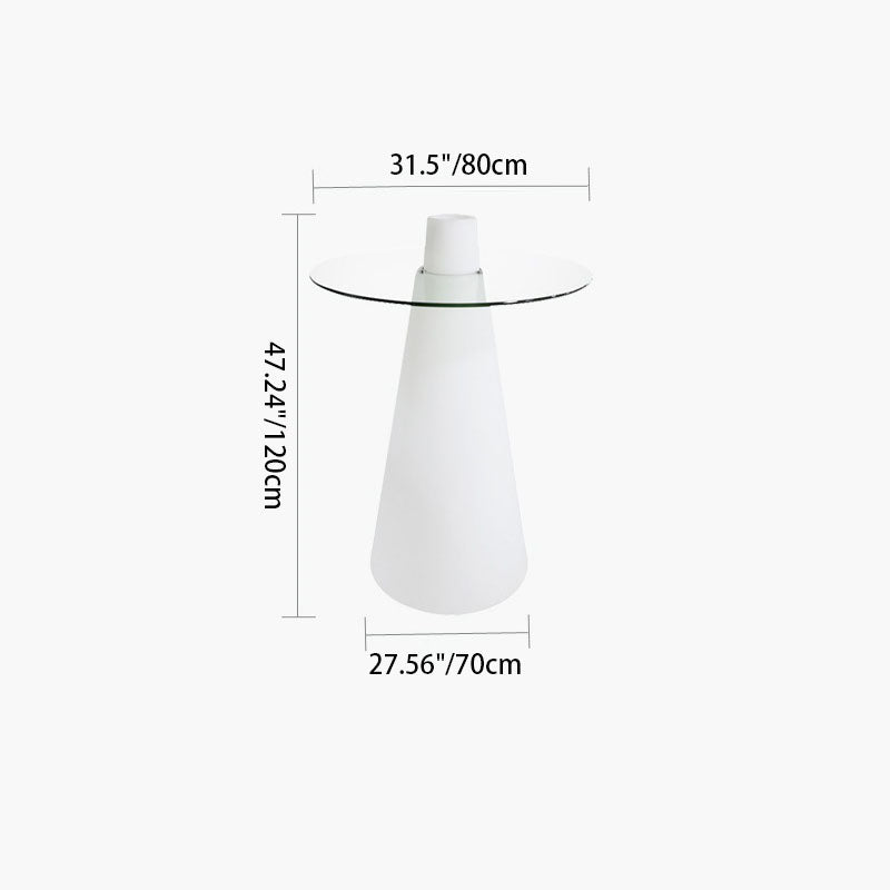 Round Tempered Glass PE Floor Lamp