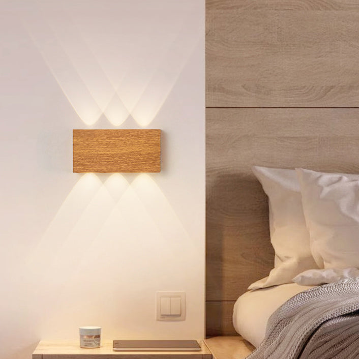Rectangle Aluminum Iron Bedroom Wall Lamp
