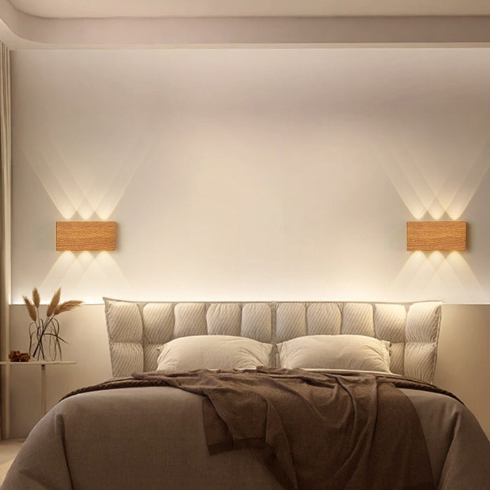 Rectangle Aluminum Iron Bedroom Wall Lamp