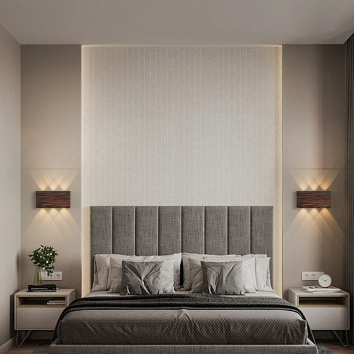 Rectangle Aluminum Iron Bedroom Wall Lamp