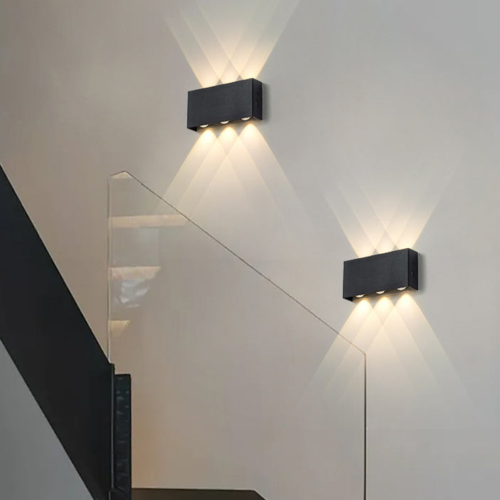 Rectangle Aluminum Iron Bedroom Wall Lamp