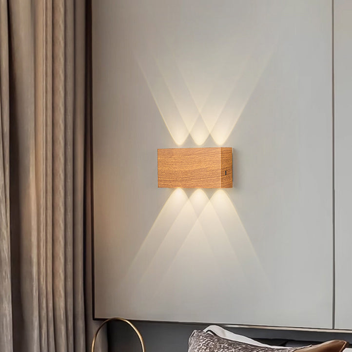 Rectangle Aluminum Iron Bedroom Wall Lamp