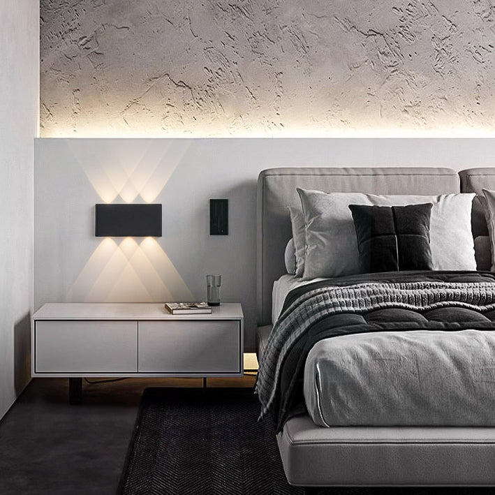 Rectangle Aluminum Iron Bedroom Wall Lamp