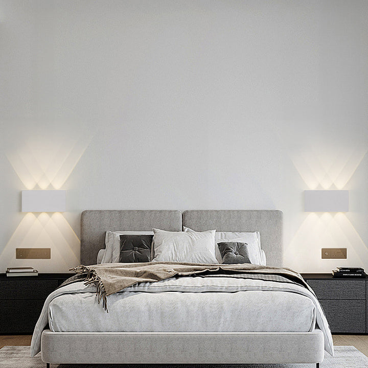 Rectangle Aluminum Iron Bedroom Wall Lamp
