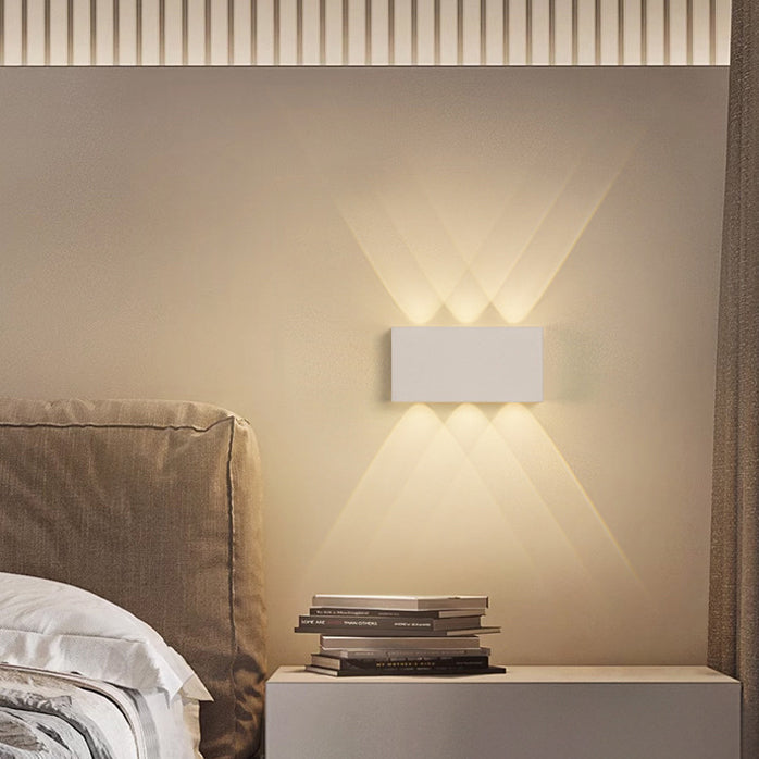 Rectangle Aluminum Iron Bedroom Wall Lamp