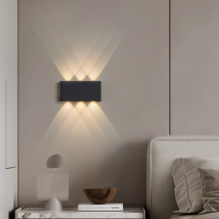 Rectangle Aluminum Iron Bedroom Wall Lamp