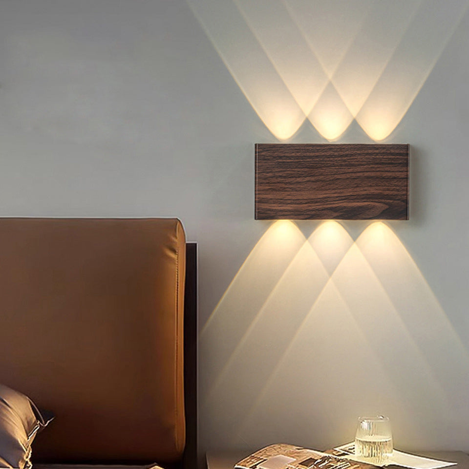Rectangle Aluminum Iron Bedroom Wall Lamp