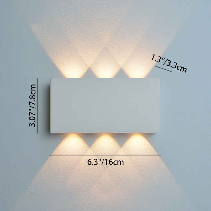 Rectangle Aluminum Iron Bedroom Wall Lamp