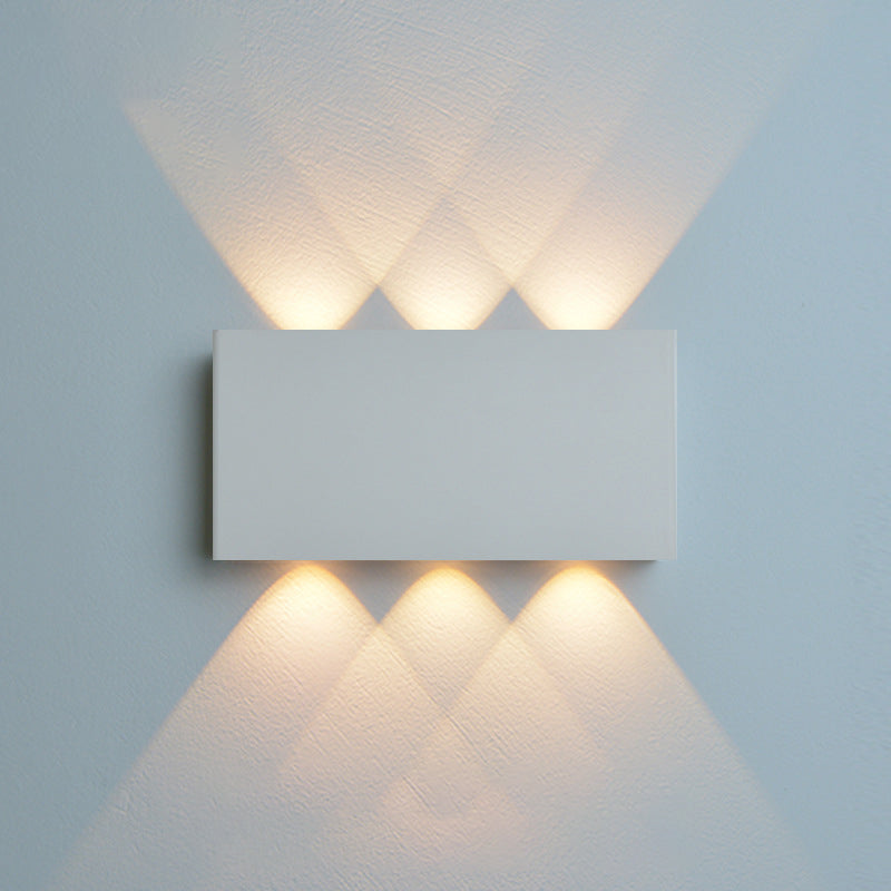 Rectangle Aluminum Iron Bedroom Wall Lamp