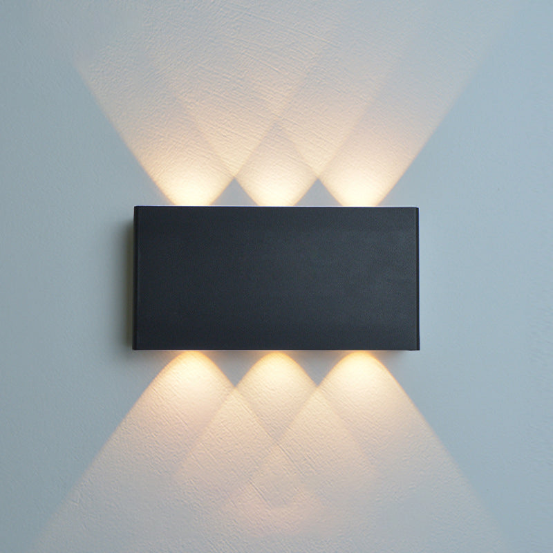 Rectangle Aluminum Iron Bedroom Wall Lamp