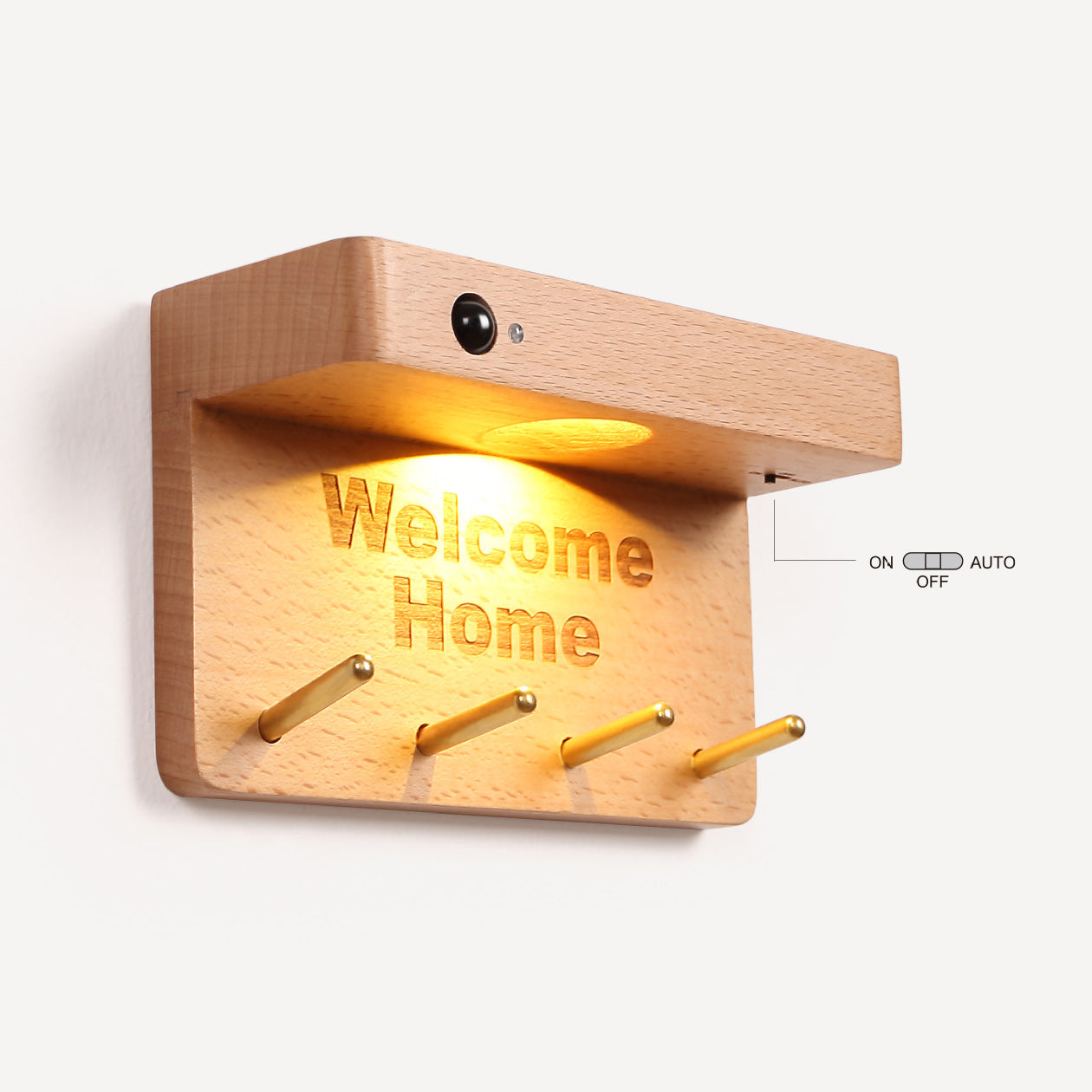 Solid Wood Plastic Rectangle Wall Lamp