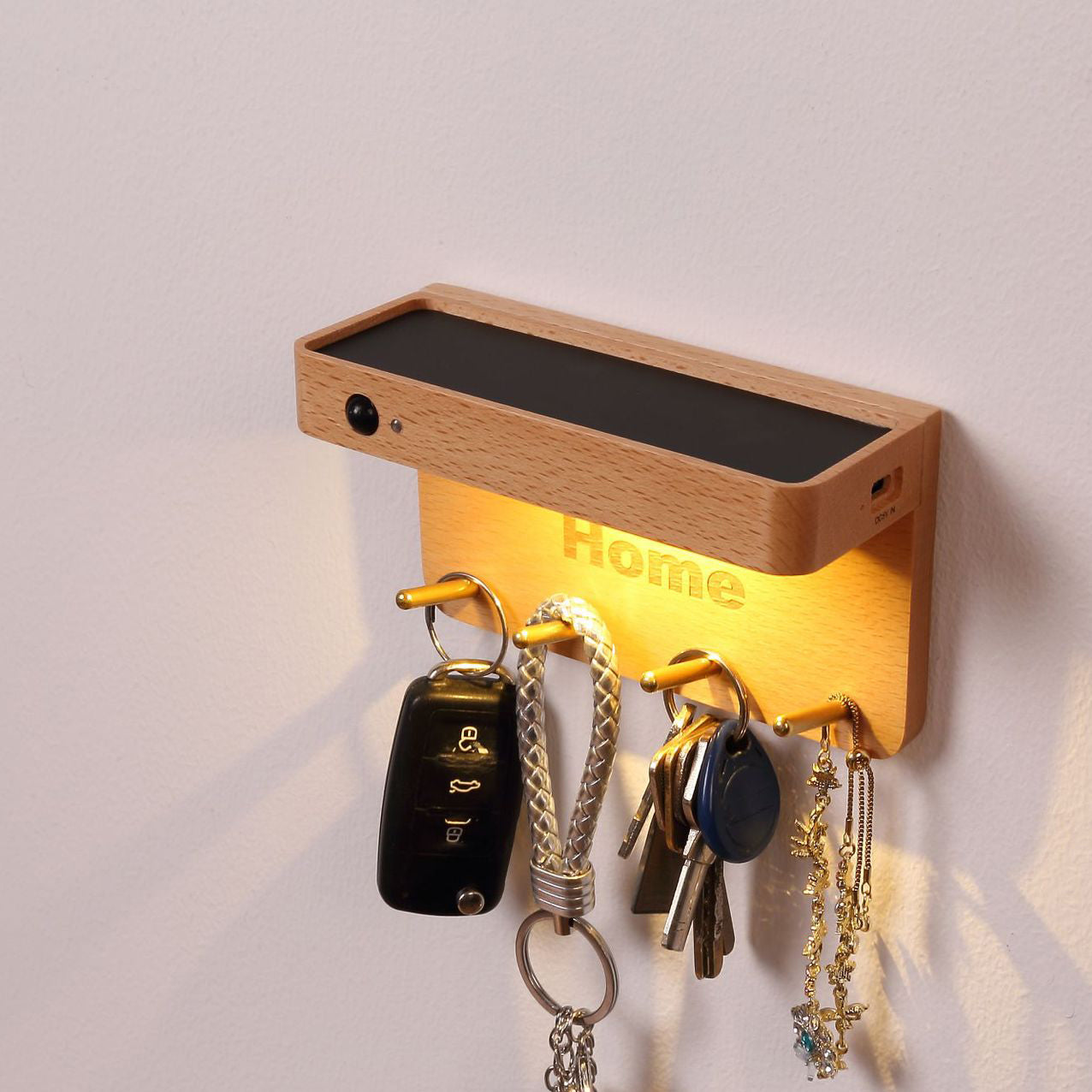 Solid Wood Plastic Rectangle Wall Lamp