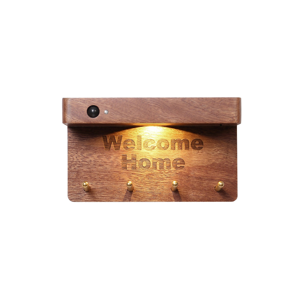 Solid Wood Plastic Rectangle Wall Lamp