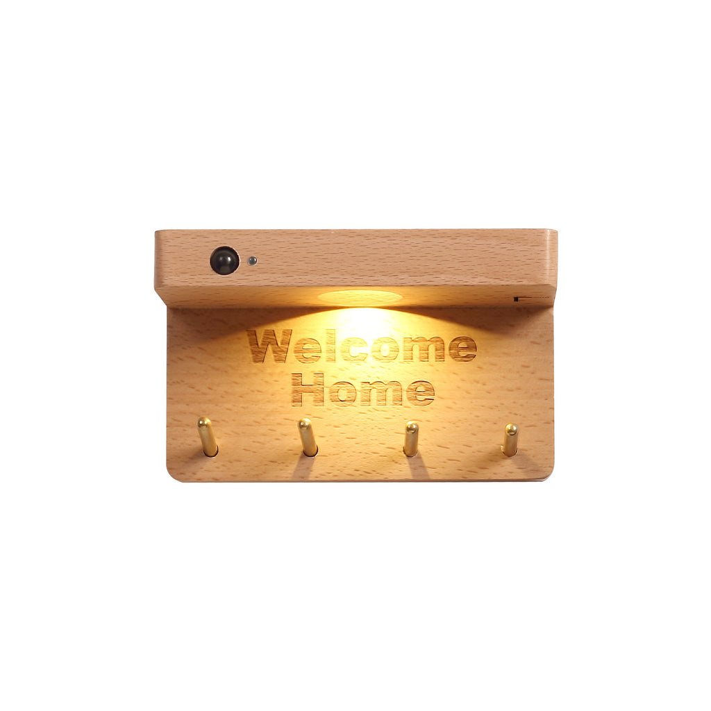 Solid Wood Plastic Rectangle Wall Lamp
