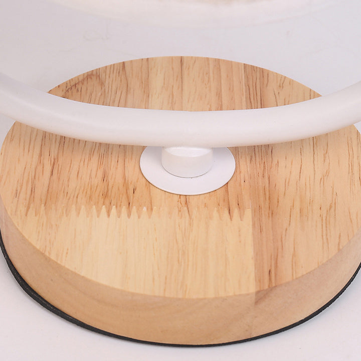 Cylinder Solid Wood Fabric Table Lamp