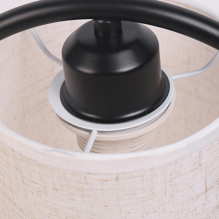 Cylinder Solid Wood Fabric Table Lamp