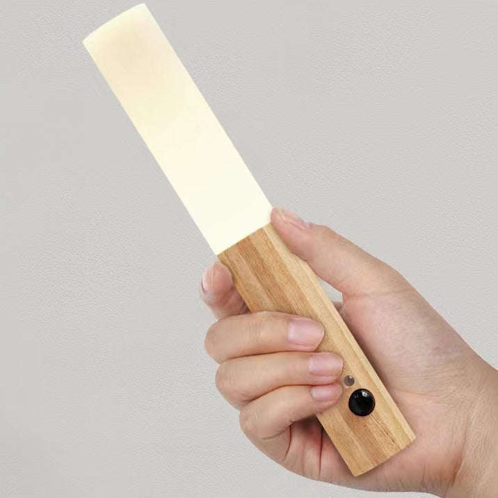 Hexagonal Cylinder Solid Wood Wall Lamp