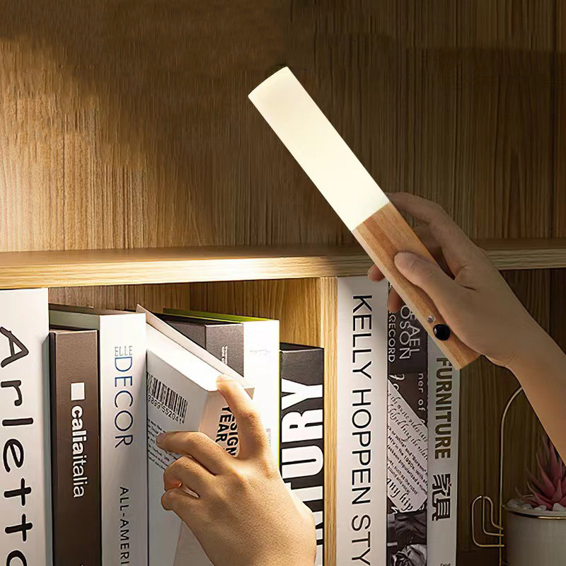 Hexagonal Cylinder Solid Wood Wall Lamp