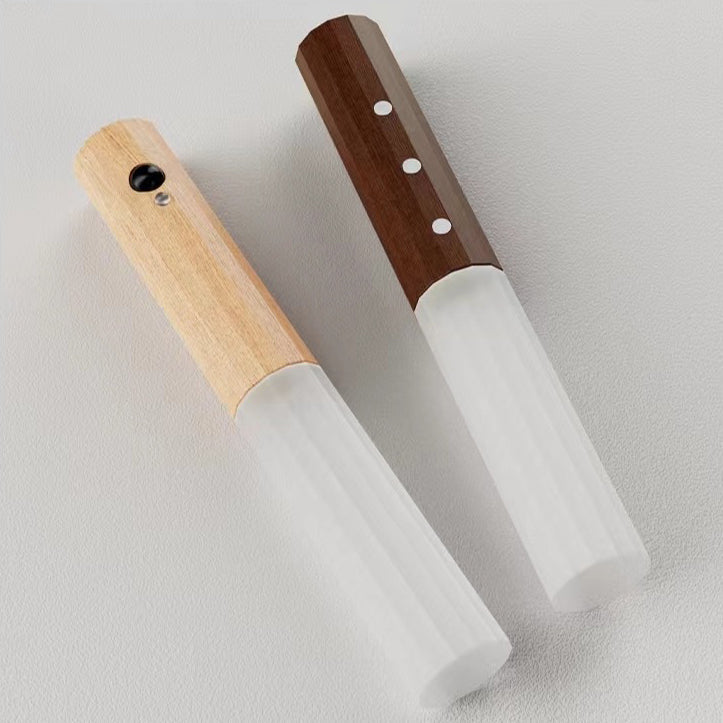 Hexagonal Cylinder Solid Wood Wall Lamp