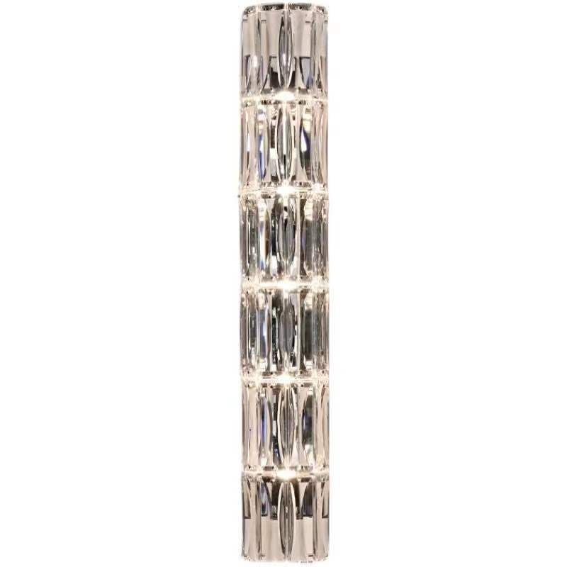 Rectangular Stainless Steel Crystal 4-Light Wall Lamp
