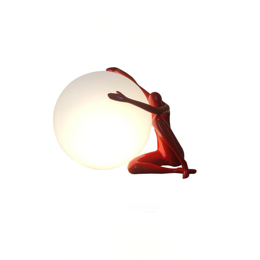 Person Embracing Sitting Ball Table Lamp