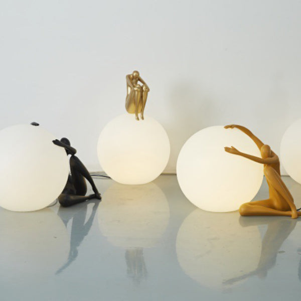 Person Embracing Sitting Ball Table Lamp