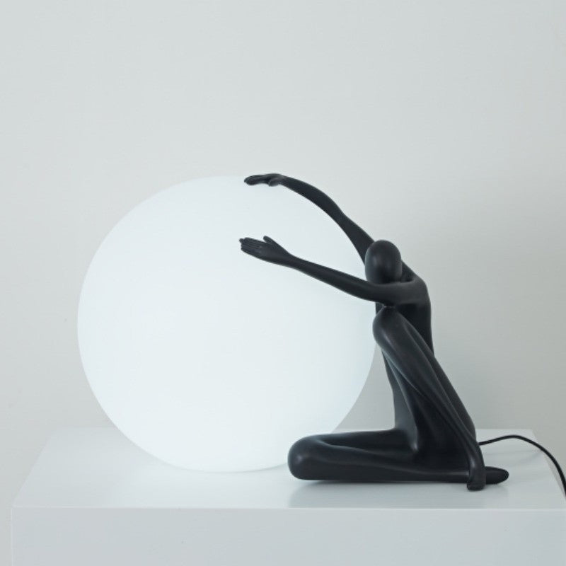 Person Embracing Sitting Ball Table Lamp