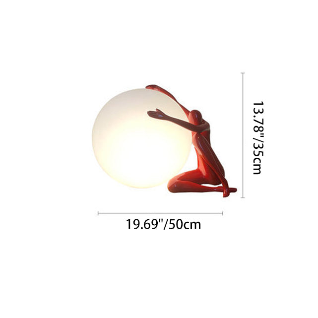 Person Embracing Sitting Ball Table Lamp