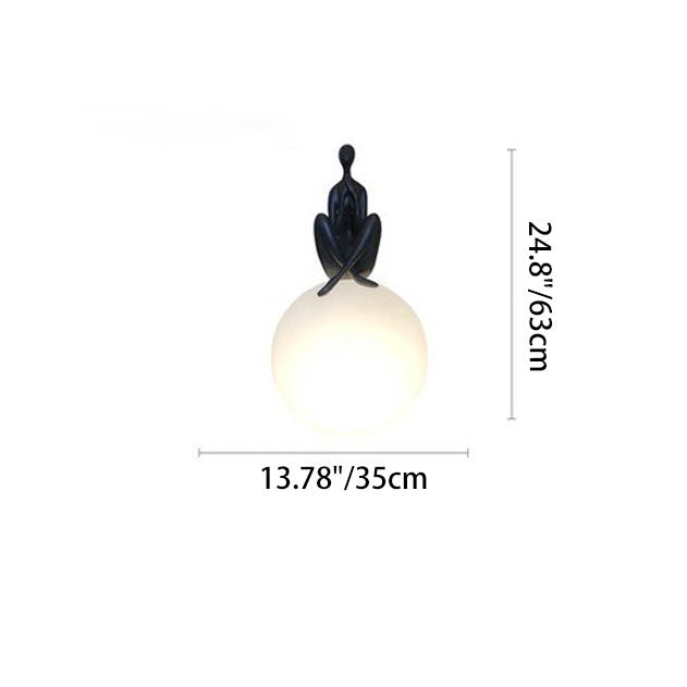 Person Embracing Sitting Ball Table Lamp